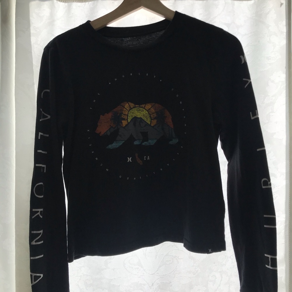 Hurley long sleeve crop T-shirt